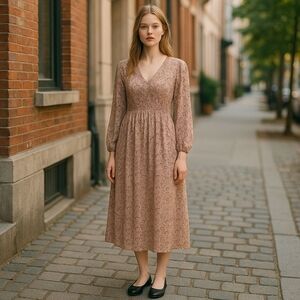 MEXX Elegant Pink Floral Women's Dress Med